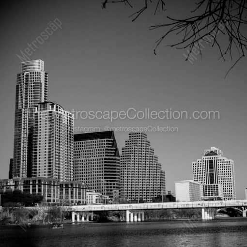 The Austin Skyline in the Afternoon -- Austin Black and White Photography