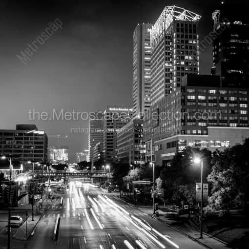 Six (6) Lanes of Traffic on East Pratt Street -- Baltimore Black and White Photography