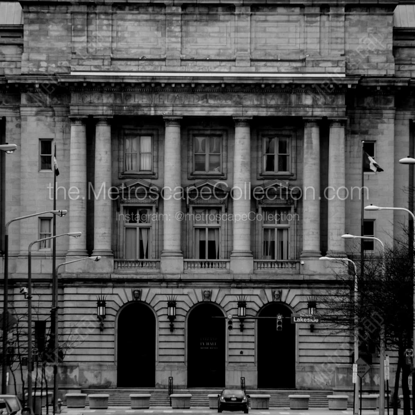 Cleveland City Hall architecture black and white Photography square crop