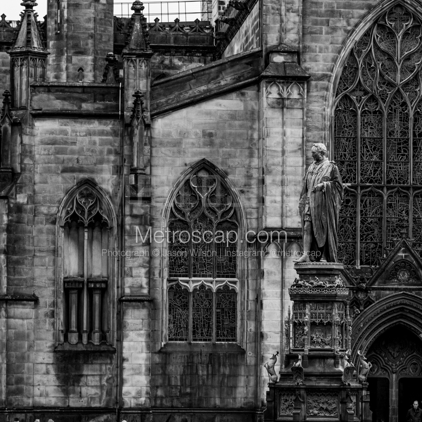 Walter Francis Montagu Douglas Scott Statue architecture black and white Photography square crop