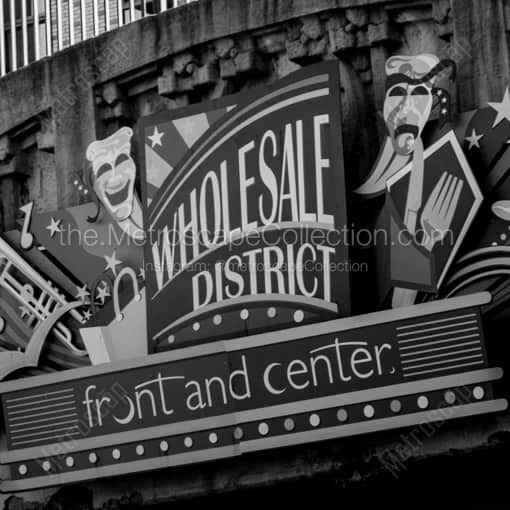 The Wholesale District Sign -- Indianapolis Black and White Photography