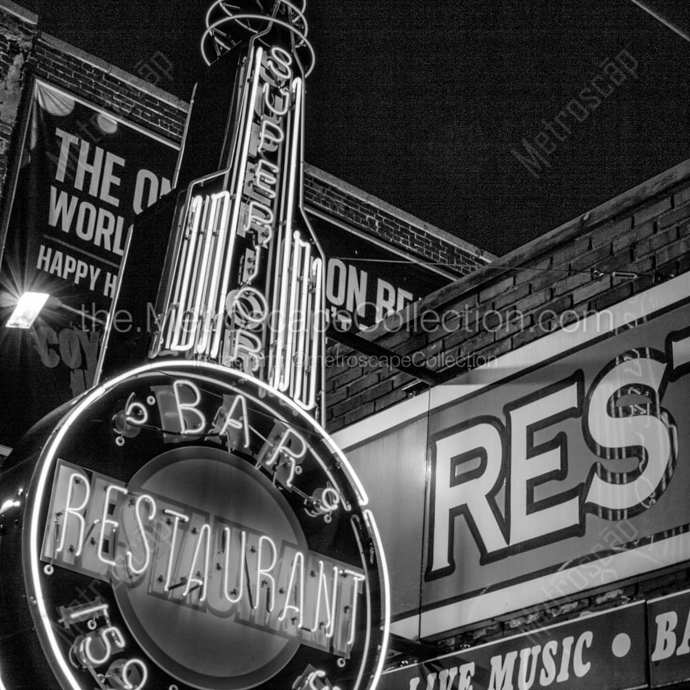 The Superior Bar and Restaurant in Memphis architecture black and white Photography square crop