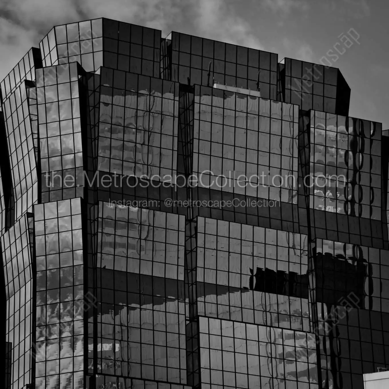 Top Of ATT Building Black and White