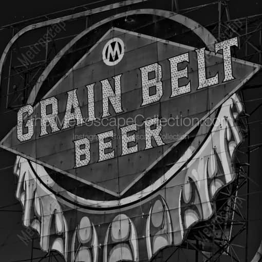 The Grain Belt Beer Sign -- Minneapolis Black and White Photography