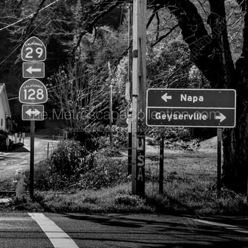 Napa California on CA-29 -- Napa-Valley Black and White Photography
