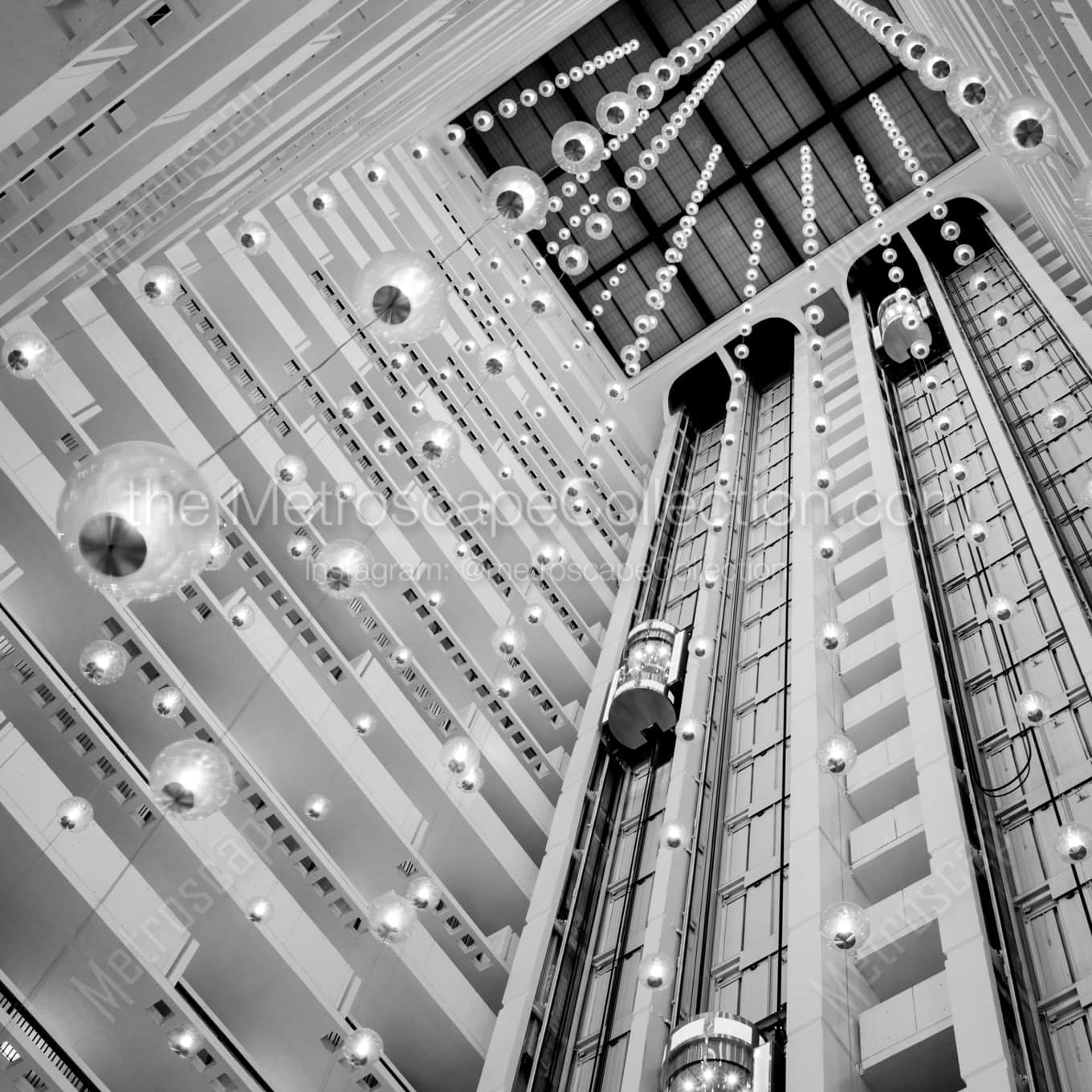 The Lobby of the Downtown Nashville Sheraton architecture black and white Photography square crop
