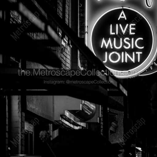 Nashville Black and White Photography of A Live Music Joint in Nashville Tennessee A Live Music Joint in Nashville Tennessee -- Nashville Black and White Photography