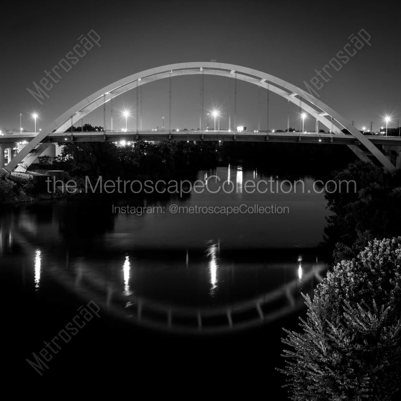 The Korean Veterans Bridge over the Cumberland River architecture black and white Photography square crop