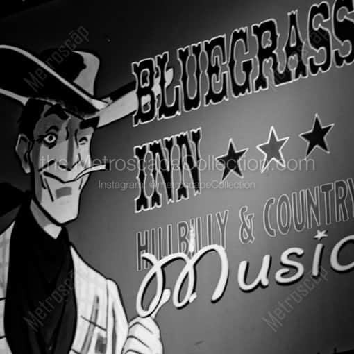 The Bluegrass Inn Sign -- Nashville Black and White Photography