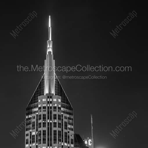 Nashville Black and White Photography of A Side View of the Bellsouth Building from Shelby Ave A Side View of the Bellsouth Building from Shelby Ave -- Nashville Black and White Photography
