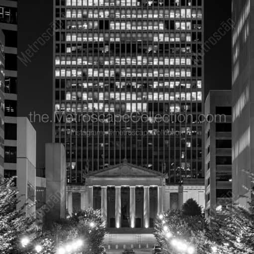 Nashville Black and White Photography of The Downtown Nashville Cityscape at Night The Downtown Nashville Cityscape at Night -- Nashville Black and White Photography
