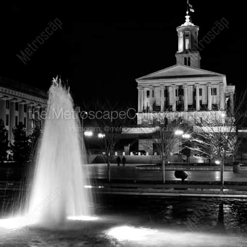 Nashville Black and White Photography of The Tennessee State Capitol and Victory Park The Tennessee State Capitol and Victory Park -- Nashville Black and White Photography