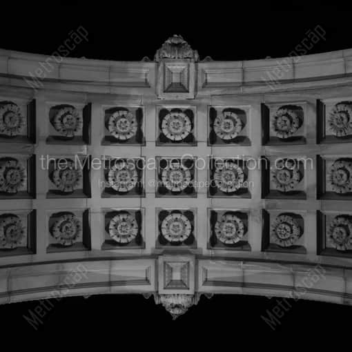 Matte Black WOOD Framed Black and White New York City Photograph: Under the Brooklyn Grand Army Plaza Arch in a Square Matte Black Wood Frame