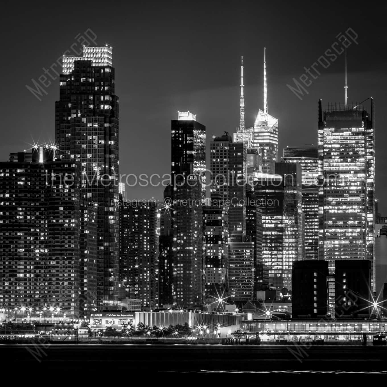 Midtown Manhattan Skyline architecture black and white Photography square crop