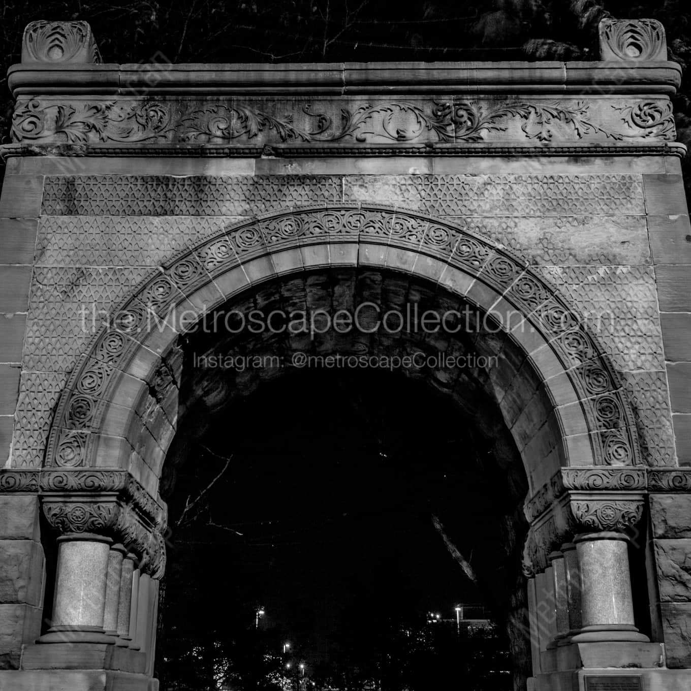 The Leahy Park Archway At Night architecture black and white Photography square crop