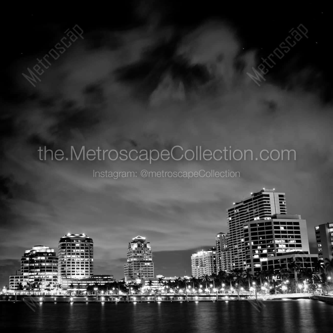 The Downtown West Palm Beach Skyline architecture black and white Photography The Downtown West Palm Beach Skyline architecture black and white Photography square crop