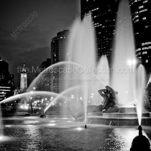 Logan Square Fountain -- Philadelphia Black and White Photography