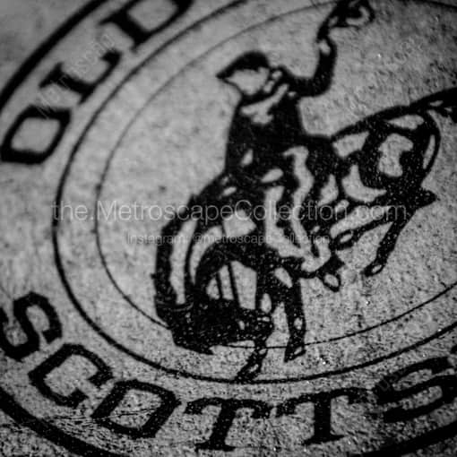 An Old Town Scottsdale Logo on the Ground -- Phoenix Black and White Photography