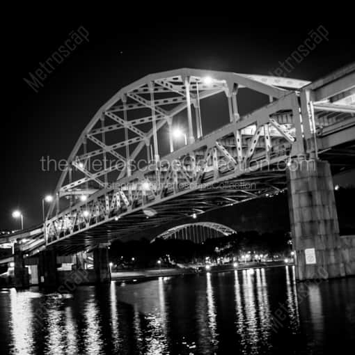 The Fort Duquense Bridge over the Allegheny River -- Pittsburgh Black and White Photography