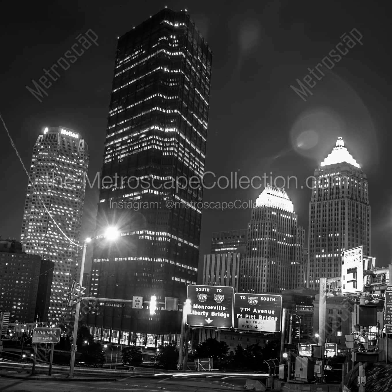 The U.S. Steel Building from the Igloo architecture black and white Photography The U.S. Steel Building from the Igloo architecture black and white Photography square crop