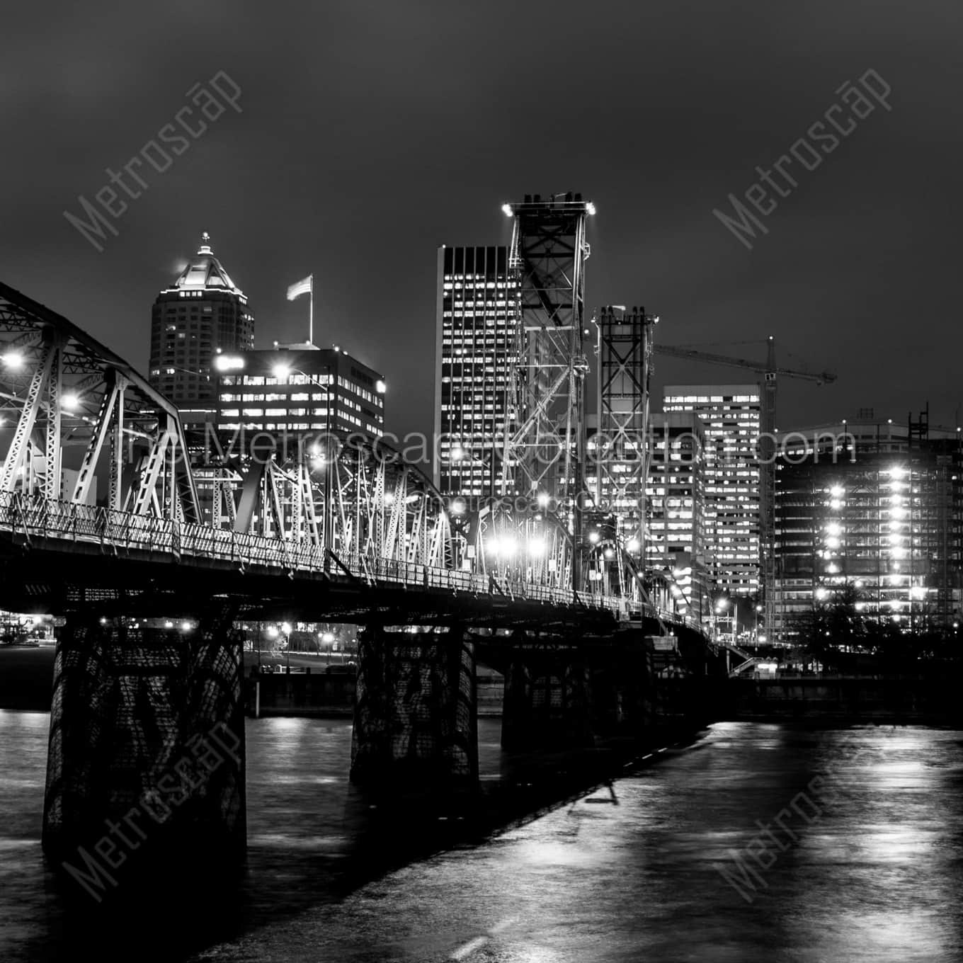 The Hawthorne Street Bridge architecture black and white Photography The Hawthorne Street Bridge architecture black and white Photography square crop