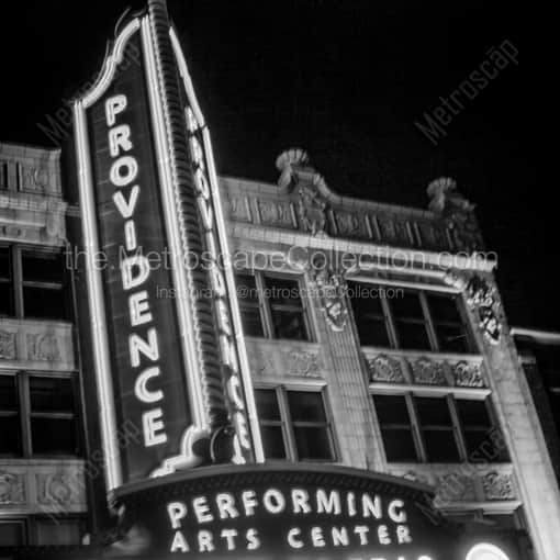 The Providence Performing Arts Center Sign -- Providence Black and White Photography