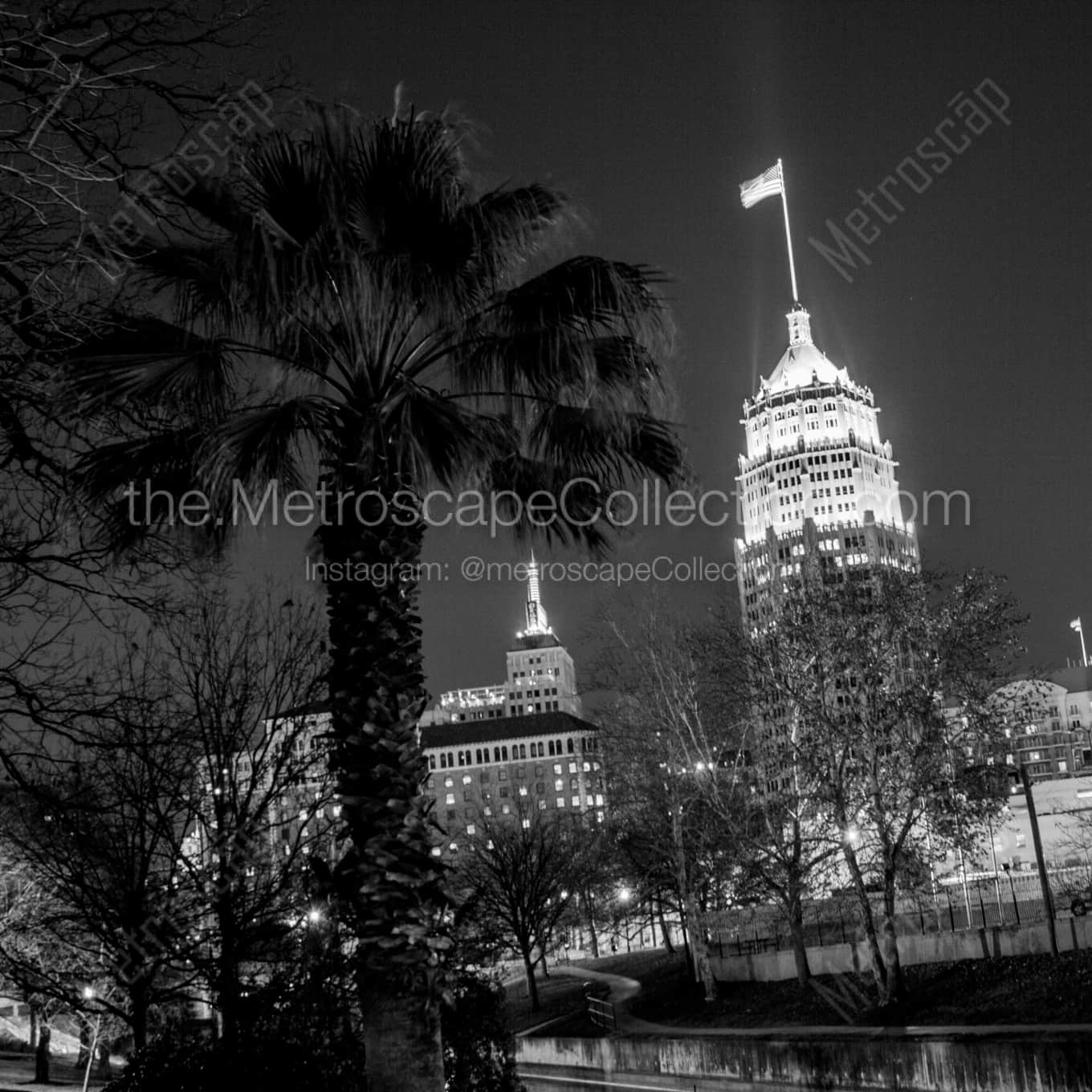 The Tower Life Building at Night architecture black and white Photography The Tower Life Building at Night architecture black and white Photography square crop