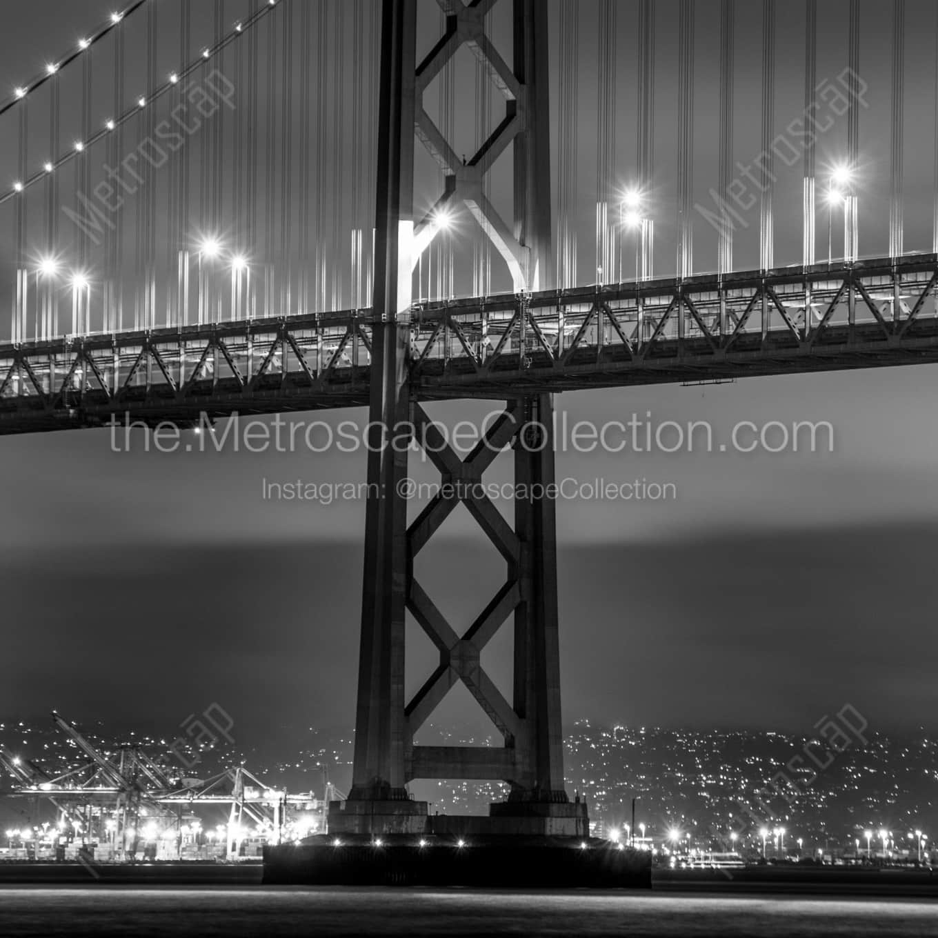 The Bay Bridge over San Francisco Bay architecture black and white Photography The Bay Bridge over San Francisco Bay architecture black and white Photography square crop
