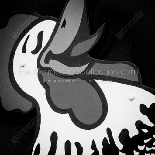 Matte Black MDF Framed Black and White Canfield Photograph: The Canfield Fair Rooster in a Square Matte Black MDF Frame