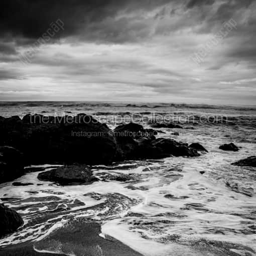 Low Tide on the Oregon Coast -- Oregon Coast Black and White Art Prints