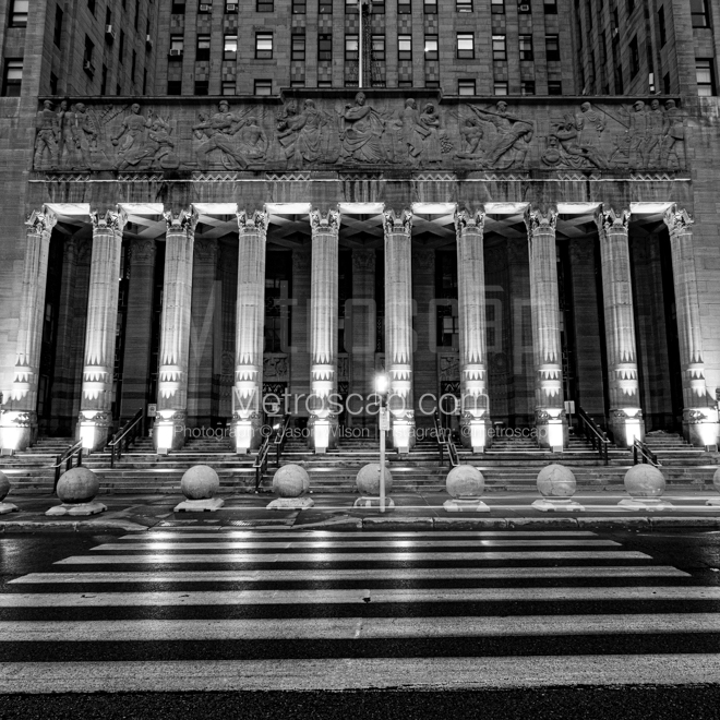 Framed Black and White prints of  Buffalo City Hall Columns in Buffalo, New York.