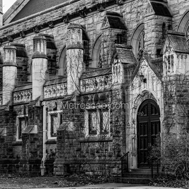 Framed Black and White prints of  CWRU Harkness Hall in Cleveland, Ohio.