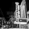 Black and White artwork of  Sheas Buffalo Theater Sign at Night in Buffalo, New York.