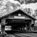 Black and White framed photos of  The Little Darby Creek Covered Bridge in West Jefferson Ohio in Columbus, Ohio.