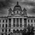 Black and White canvas of  The Onondaga County Courthouse in Syracuse, New York.