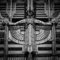 Black and White canvas of  Niagara-Mohawk Power Building Detail in Syracuse, New York.