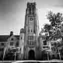 Black and White canvas of  University Hall UT in Toledo, Ohio.