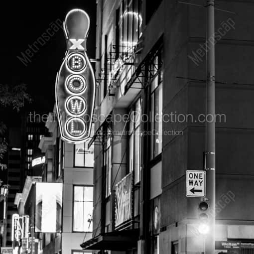 Denver Black and White Photography of Bowling on the 16th Street Mall at Welton Bowling on the 16th Street Mall at Welton -- Denver Black and White Photography
