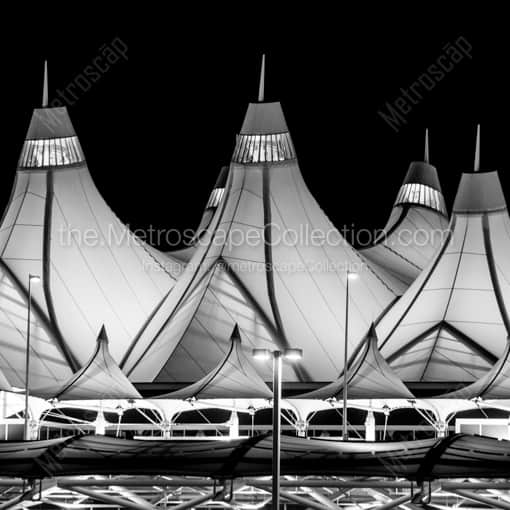 Denver Black and White Photography of The Denver International Airport Main Terminal The Denver International Airport Main Terminal -- Denver Black and White Photography
