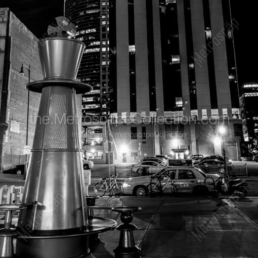 Denver Black and White Photography of A Giant Chess Piece King near the RTD Station A Giant Chess Piece King near the RTD Station -- Denver Black and White Photography