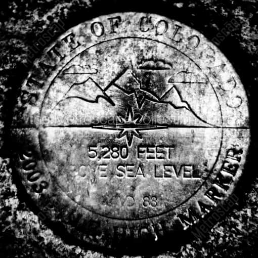 Denver Black and White Photography of The Mile High Marker on the Capitol Steps The Mile High Marker on the Capitol Steps -- Denver Black and White Photography