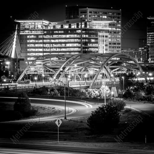 Denver Black and White Photography of The Speer Boulevard Bridge over the Platt River The Speer Boulevard Bridge over the Platt River -- Denver Black and White Photography