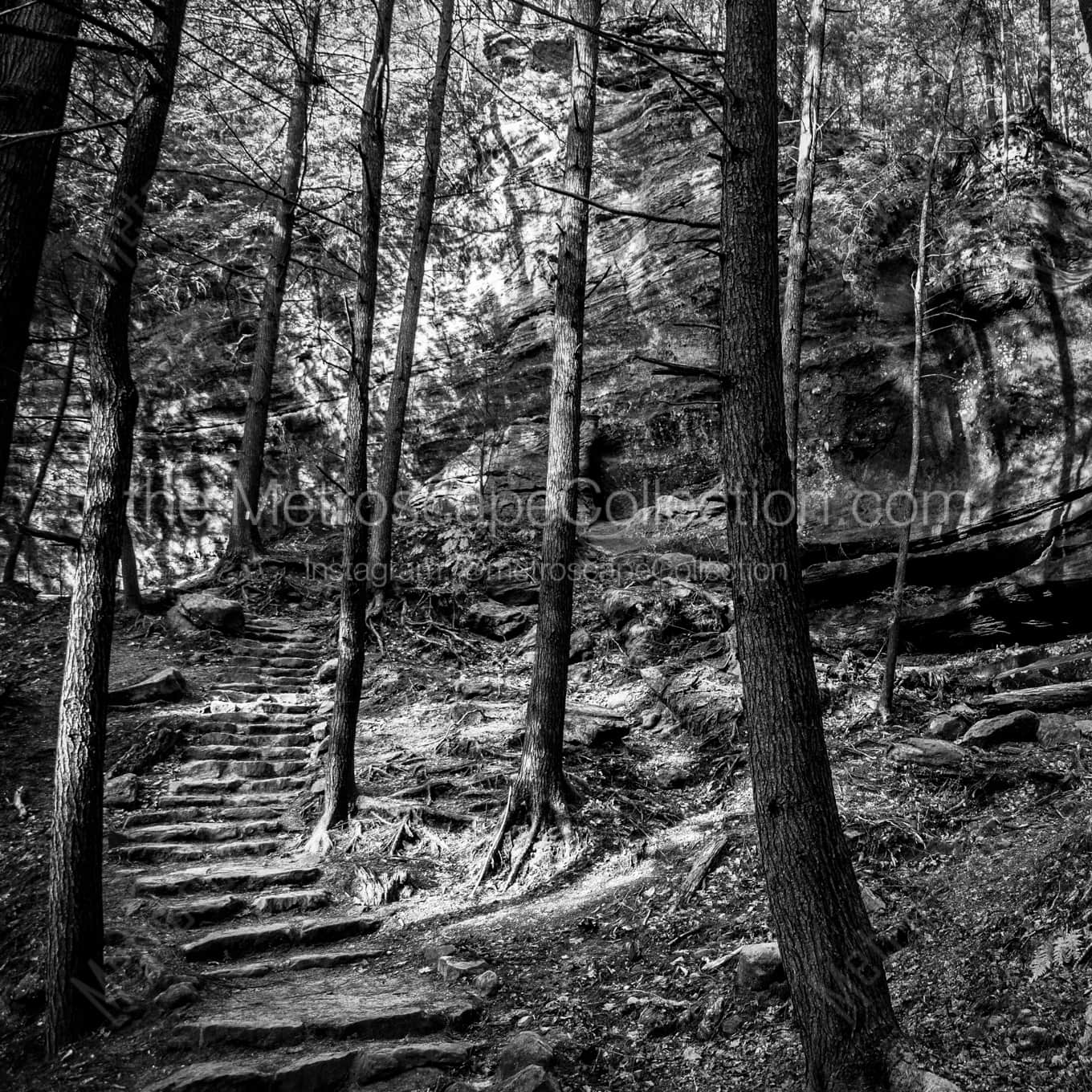 An Old Man's Cave Walking Trail cityscape black and white Photographs An Old Man's Cave Walking Trail cityscape black and white Photographs square crop