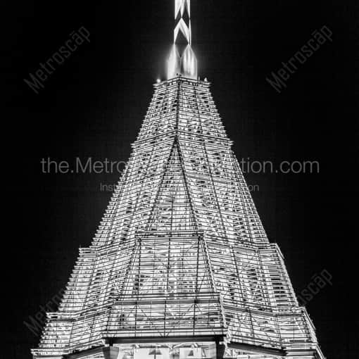 The Top of Bank of America Plaza at Night -- Atlanta Black and White Framed Photos