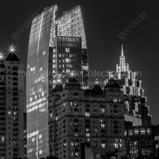 Symphony Center and the Promenade at Night  -- Atlanta Black and White Framed Photos