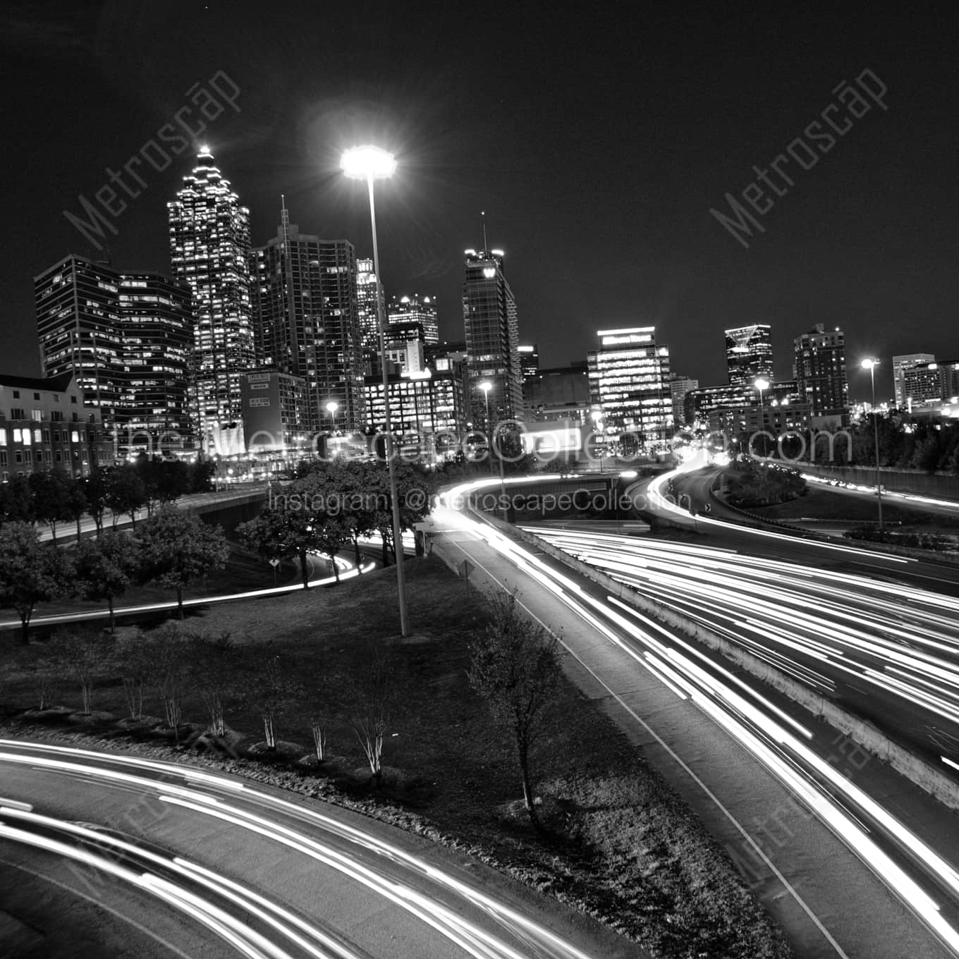 The Atlanta Skyline from a Spring Street Parking Garage Framed Photos square crop