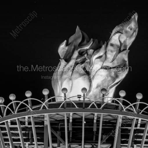 The Olympic Flame off I-75 -- Atlanta Black and White Framed Photos