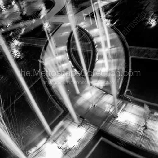 The Rings in the Fountain of Olympic Park -- Atlanta Black and White Framed Photos