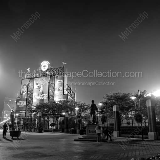 Baltimore Framed Photos of A view of Oriole Park at Camden Yards from Eutaw Street A view of Oriole Park at Camden Yards from Eutaw Street -- Baltimore Black and White Framed Photos