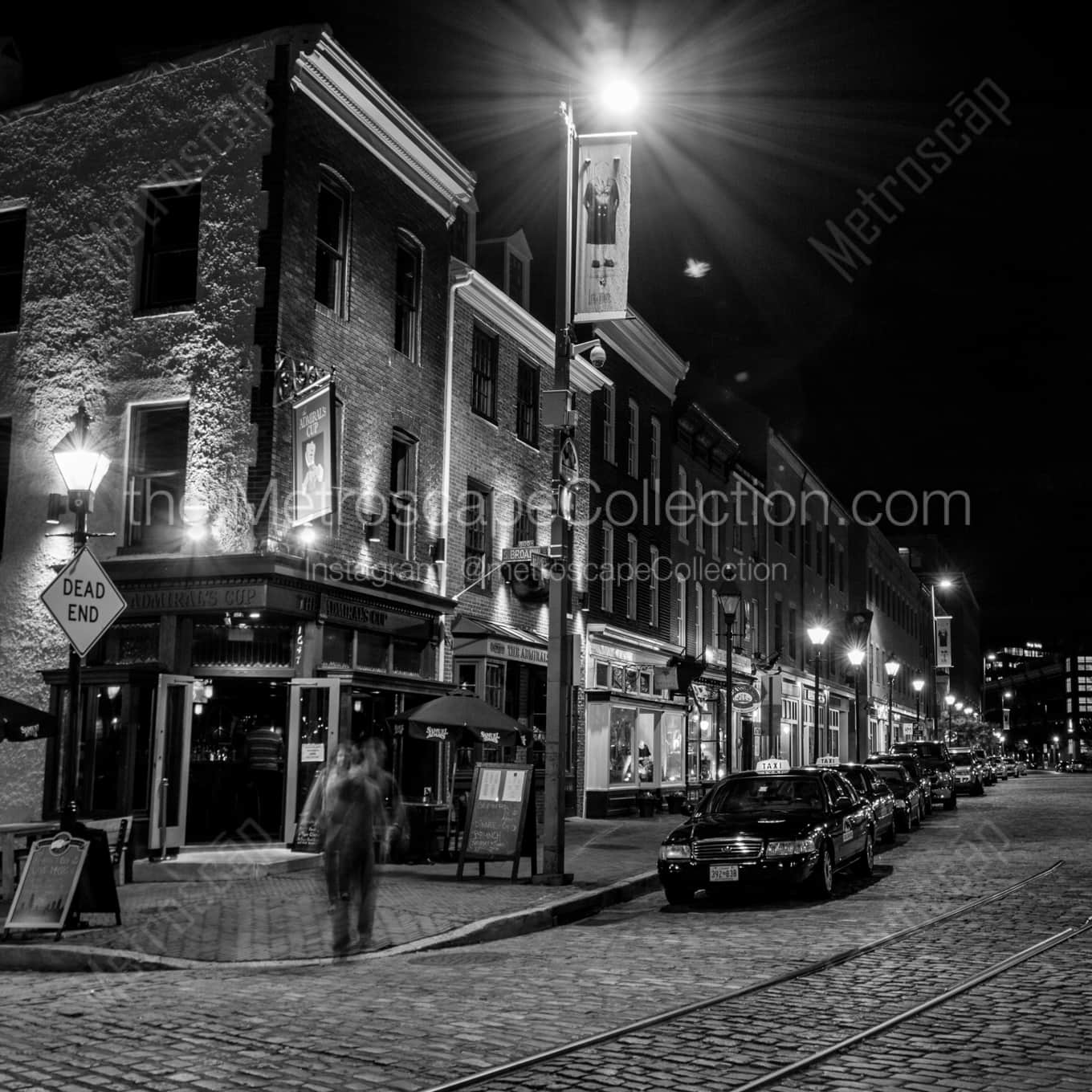 Fells Point at Night Framed Photography square crop